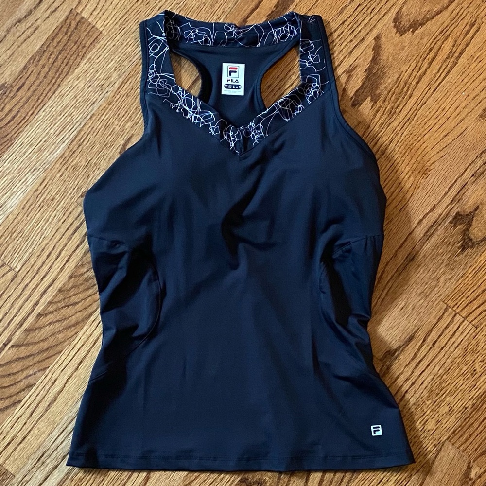 Fila V Neck Trimmed Tennis Athletic Tank